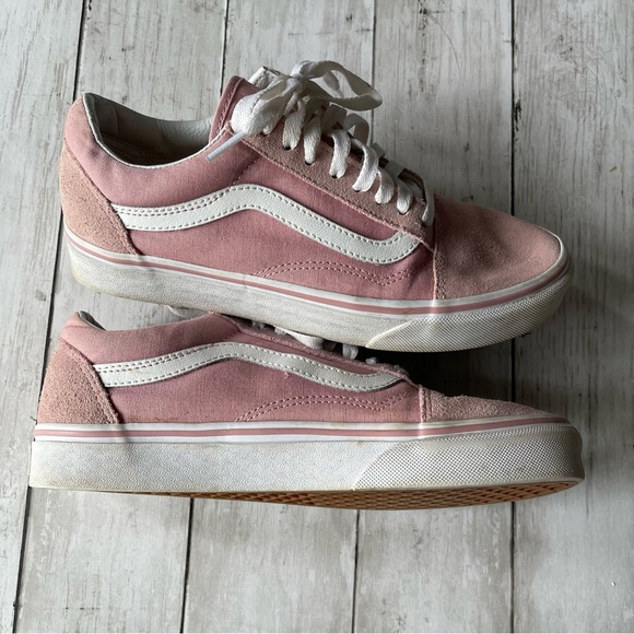 PREOWNED WOMENS PINK VANS SNEAKERS MENS 7 WOMENS 8.5 - Picture 4 of 6